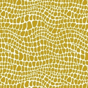 Alligator Pattern - Gold and White