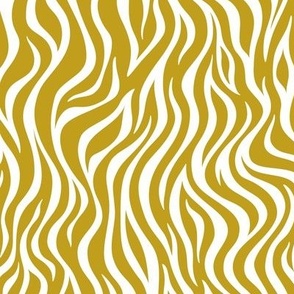 Zebra Stripe Pattern - Gold and White