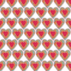 decorative hearts on a white background   