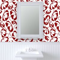 24" rep Red & white minimalist flowers  XL