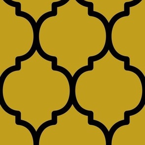 Extra Large Moroccan Tile Pattern - Gold and Black