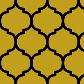 Large Moroccan Tile Pattern - Gold and Black