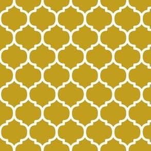 Moroccan Tile Pattern - Gold and White