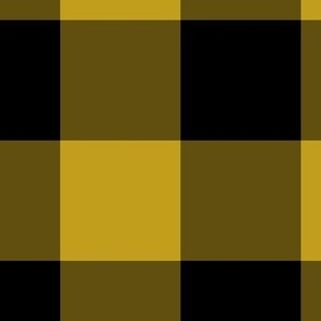 Extra Jumbo Gingham Pattern - Gold and Black