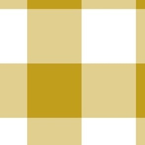 Extra  Jumbo Gingham Pattern - Gold and White