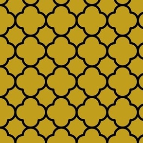 Quatrefoil Pattern - Gold and Black