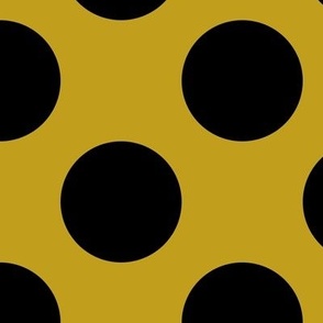 Large Polka Dot Pattern - Gold and Black