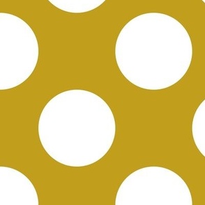 Large Polka Dot Pattern - Gold and White