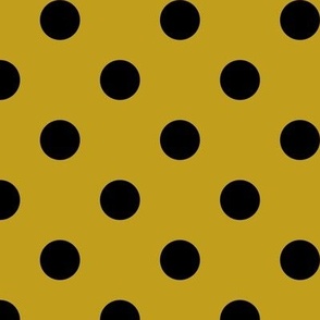 Big Polka Dot Pattern - Gold and Black