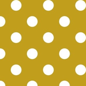 Big Polka Dot Pattern - Gold and White