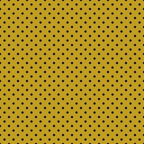 Tiny Polka Dot Pattern - Gold and Black