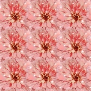 Sparkly Peachy Pink Zinnia Flower Repeat