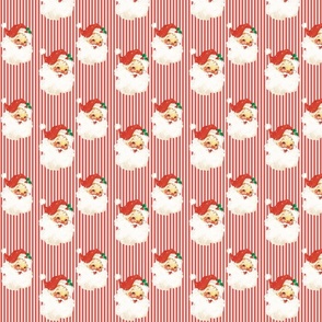 Vintage Santa on Red Vertical Stripe