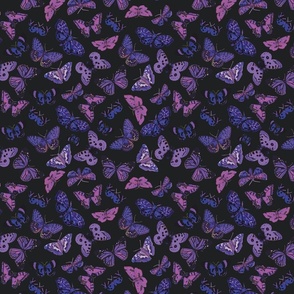 scattered butterfly - blues - purple - small