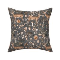 Autumn Forest Hygge Pattern With Wild Deer Smaller Scale
