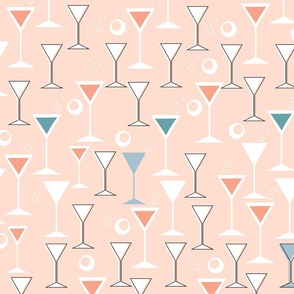 retro martini glasses