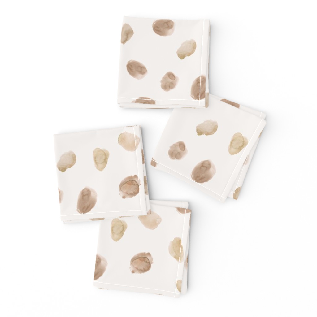 Chocolate spots on cream - watercolor brush stroke shapes p104-19-8