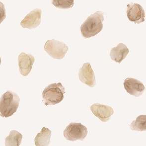 Chocolate spots on cream - watercolor brush stroke shapes p104-19-8