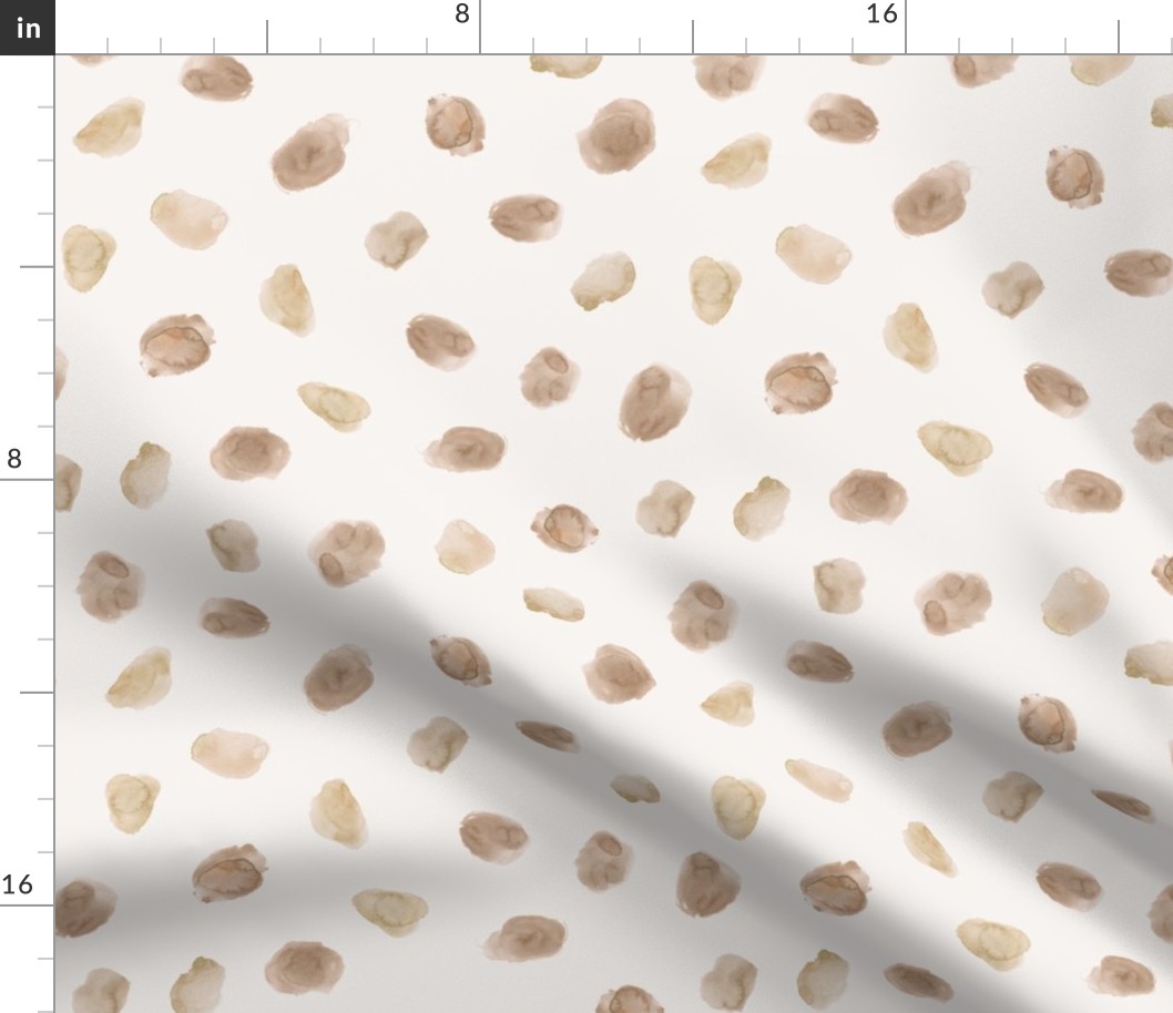 Chocolate spots on cream - watercolor brush stroke shapes p104-19-8