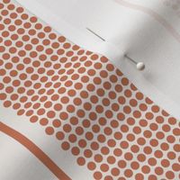 Vintage dots stripes terracotta Wallpaper