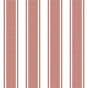 Vintage French stripes vertical red dots