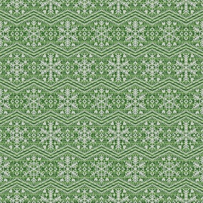 Fair Isle Snowflakes S Green