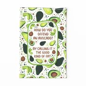 Large 27x18 Panel Avocado Dad Jokes Slices and Pits for Wall Hanging or Tea Towel