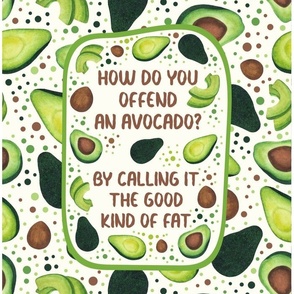 14x18 Panel for DIY Wall Hanging or Kitchen Towel Dad Jokes Funny Avocados