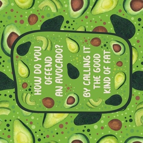 Large 27x18 Panel Avocado Dad Jokes Slices and Pits for Wall Hanging or Tea Towel 