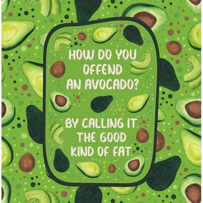  14x18 Panel for DIY Wall Hanging or Kitchen Towel Dad Jokes Funny Avocados