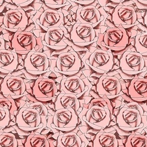 Rose Garden hand drawn woodblock