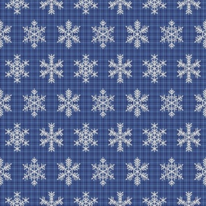 Fair Isle Snowflakes On Plaid S Blue