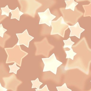 Large Starry Bokeh Pattern - Adobe Brick Color