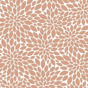 Dahlia Blossom Pattern  - Adobe Brick and White