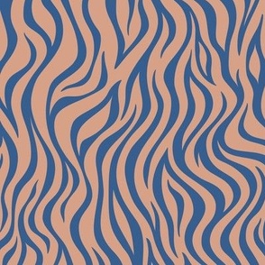 Zebra Stripe Pattern  - Adobe Brick and Lapis Blue