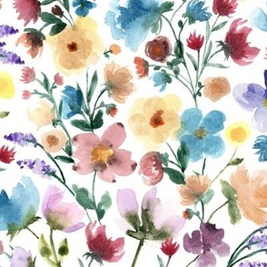 Blossom Drama: Hand-Painted Watercolor Floral Elegance medium