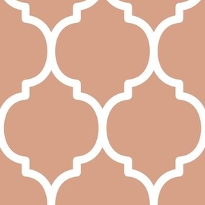 Extra Large Moroccan Tile Pattern -  Adobe Brick and White