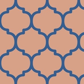 Large Moroccan Tile Pattern - Adobe Brick and Lapis Blue