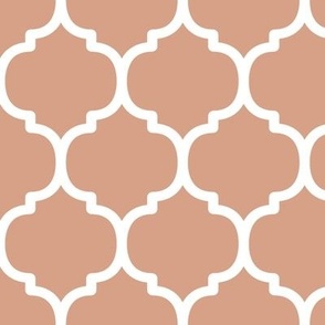 Large Moroccan Tile Pattern -  Adobe Brick and White