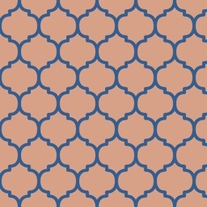 Moroccan Tile Pattern - Adobe Brick and Lapis Blue