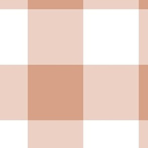 Extra Jumbo Gingham Pattern -  Adobe Brick and White