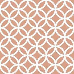 Interlocked Circle Pattern -  Adobe Brick and White