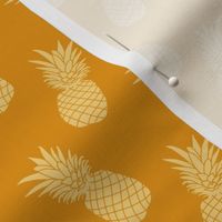 Pineapples 2in on Mustard Yellow (golden scattered pineapples)
