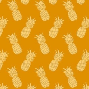 Pineapples 2in on Mustard Yellow (golden scattered pineapples)