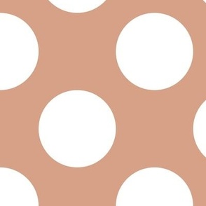 Large Polka Dot Pattern  - Adobe Brick and White