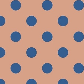 Big Polka Dot Pattern  - Adobe Brick and Lapis Blue