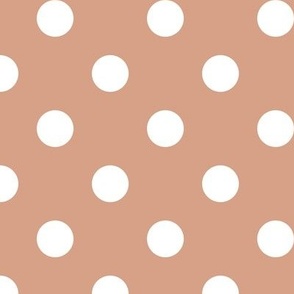 Big Polka Dot Pattern  - Adobe Brick and White
