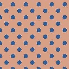 Polka Dot Pattern  - Adobe Brick and Lapis Blue