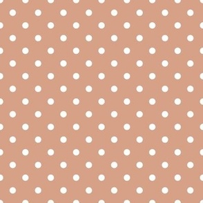 Small Polka Dot Pattern  - Adobe Brick and White