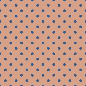 Small Polka Dot Pattern  - Adobe Brick and Lapis Blue